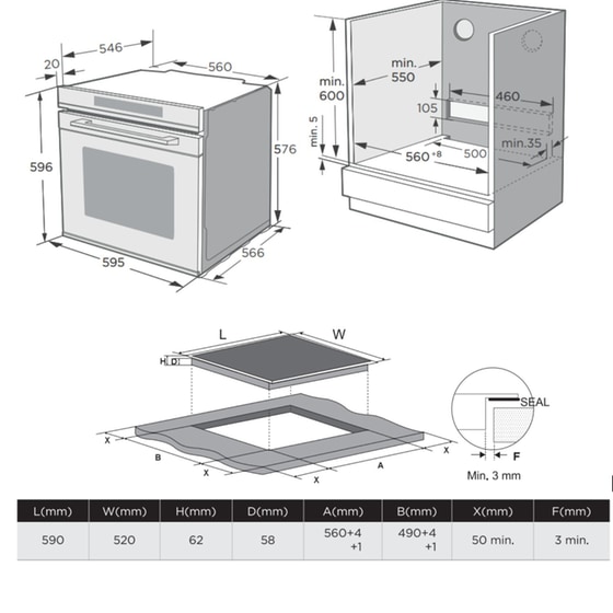 MIDEA 7NM30E0 72 Lt & MIH740F238K0 Inox Eντοιχιζόμενο Σετ Φούρνος και Εστία image 3